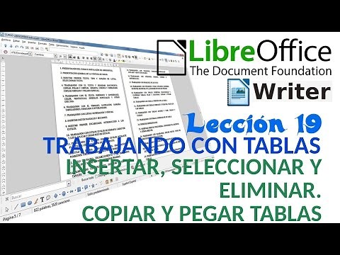 Tutorial LibreOffice Writer - 19/40 Insertar, seleccionar y eliminar tablas, filas y columnas.