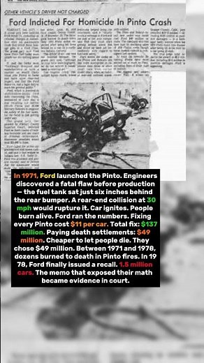 The Car Company That Knew Their Car Would Kill People. They Sold It Anyway.