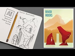 River Rocks VECTOR ILLUSTRATION Step by Step Tutorial for Beginners | Adobe Illustrator Tutorial