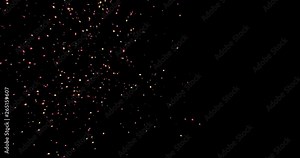 Confetti explosion in 3d space with freezing bullet time moment. Bright pop, modern colors with glow and shine. Sci-fi footage with tiles explosion for celebration