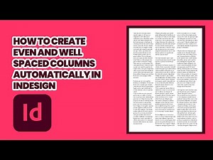 How to create text columns automatically in indesign 2025