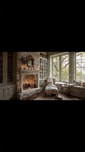 Preview - Warm Ivory Spring Library Hearth 🔥 Natural Light Ambience