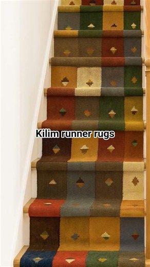 Handwoven Wool Jute Kilim Runner Rug #runner #stairrunner #staircarpet #kilimrunnerrug #rusticstyle