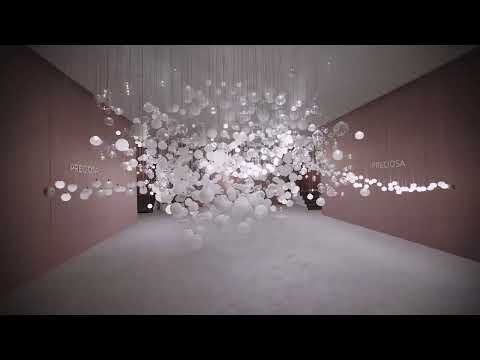 Breath of Light, an interactive chandelier by Preciosa Lighting