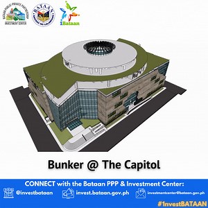 "The Bunker" - a seven-storey building in Balanga City - is a government center that houses the Office of the Provincial Governor and the Provincial Government of Bataan, National Government Agencies, banks, and even private businesses. Under the visionary leadership of Governor Abet Garcia, The Bunker is a Php 2.4 Billion PPP Project that was developed at no cost to the public via the Public-Private Partnership Code of Bataan. The design of the Bunker highlights the heroic stand of Filipino and