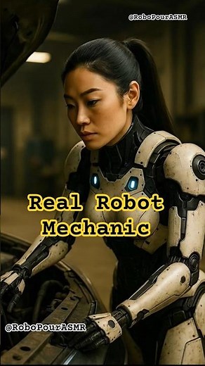 Asian Humanoid Robot Mechanic Fixes Car | Real Workshop 2040 AI