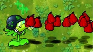 PVZ融合版 - 超级机枪射手发射樱桃窝瓜 Vs 所有僵尸 - 谁会赢？