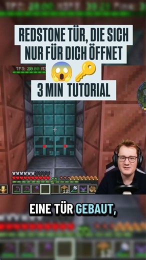 Memeandyou | REDSTONE TÜR, DIE SICH NUR FÜR DICH ÖFFNET 😱🔑 3 MIN FULL TUTORIAL 🟥 Guckt euch das ganze Tutorial unbedingt an 😍 Hilfreich? @TheJoCraft... | Instagram