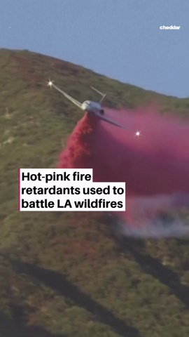 Hot-pink fire retardants used to battle LA wildfires