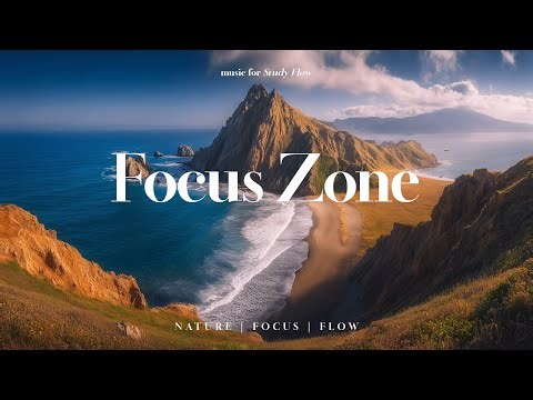 Deep Focus Piano • Flowing 4K Waterfalls for Mental Stillness