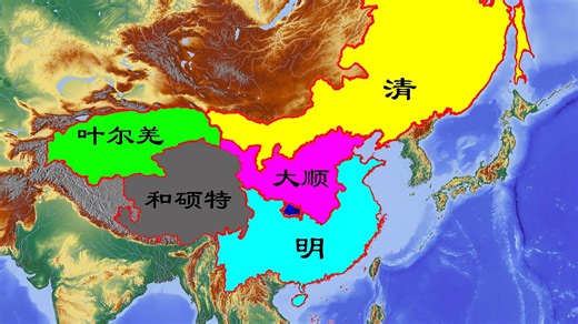 1644年明清版图