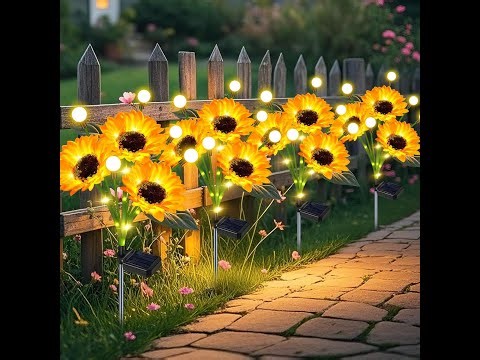 Solar Sunflower Lights Outdoor Flower Garden Stake Lights