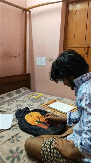 Prabhu Shri Ram fabric colour backpack drawing 100k #1milli#1000k #drawing #art on viral