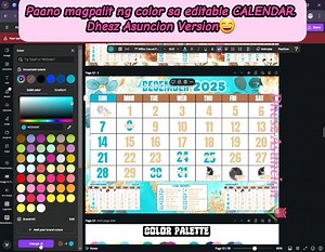 4.6K views · 24 reactions | Eto na yung mabagal version ng Tutorial kung paano palitan ng mabilisan yung color and background ng editable calendar natin. 珞 Nakaka bungol mag Voice of over shutaaa nemern若 pagpasensyahan ang boses ko, Edited na yarn, yung background ko, pasensya, napa aga ang new year samin Hindi talaga pang estetik ang boses ko at lugar namin Kayo nalang mag adjust﫣﫣 | Dhesz Asuncion | Facebook