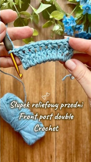 Słupek reliefowy przedni / Front Post Double Crochet 🧶 Szydełkowanie w 59 sek