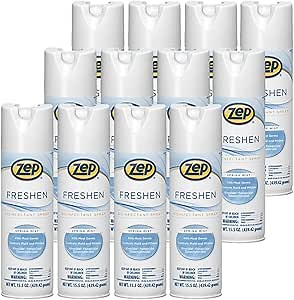 Zep Freshen Surface Disinfectant Spray 15.5 ounce(Case of 12) EPA Registered Virucidal, Fungicidal and Tuberculocial (1050017)