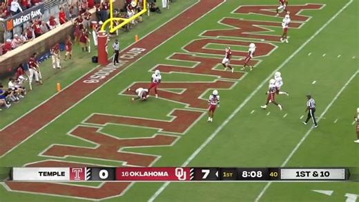 Deion Burks scores his first touchdown with the Oklahoma Sooners! 🎥: #ESPN | Oklahoma Sooners on 247Sports