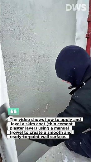 Professional Wall Skim Coating Technique | Smooth and Even Cement Finish