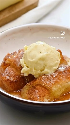 Sandy Coughlin on Instagram: "Peach HACK! 🍑 Make Peach Dumplings! Comnent “recipe” or tap link in bio https://reluctantentertainer.com/peach-dumplings/ #peachdumplings #peachseason #peachseason🍑 #peaches🍑 #reluctantentertainer"