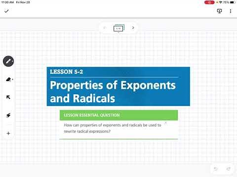 Properties of Exponents and Radicals (Lesson 5-2)