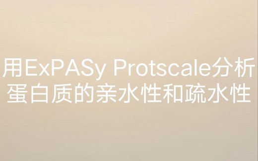 用ExPASy Protscale分析蛋白质的亲水性和疏水性