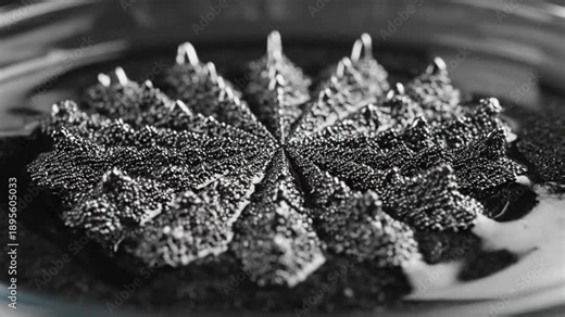 Ferrofluid Star Pattern in Liquid - Magnetic Fluid Sculpture
