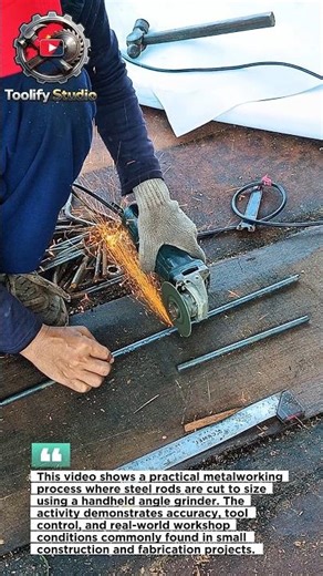 Precision Steel Rod Cutting with Angle Grinder | Practical Metalworking Education.