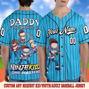 Custom Ninja Kidz Bryton Time Masters Baseball Jersey,personalized Ninja Kidz Baseball Jersey,ninja Kidz Birthday Party Jersey UNAW08 - Etsy