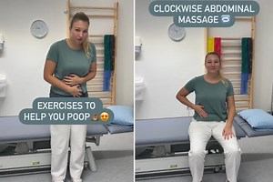 Una fisioterapeuta muestra ocho ejercicios que te ayudarán a ir al baño con facilidad