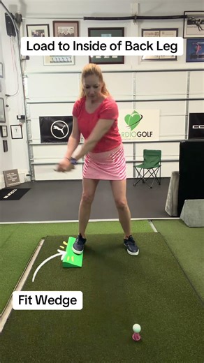 Wedge the Fit Wedge under your back foot to feel the correct load in your backswing. #cardiogolf