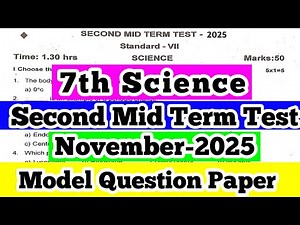 7th Standard Science Second Mid Term Test Question Paper Model November-2025 orignal Question