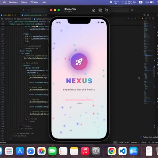 Muhammad Hassan Hafeez • Flutter Developer | iOS & Android Dev on Instagram: "Splash Animation in #flutter ⚙️ Source Code Link in Bio 💎 @muhammad_hassanhafeez.dev . . . #flutterdeveloper #flutterdev #mobile #mobileapp #android #ios #developer #development #dart #mobileappdevelopment #ui #uidesign #uiux #flutteranimation #reels #fyp #programingisfun #programingmemes #programinglanguage #programinglife #androiddeveloper #androidgames #coding #programmer #softwareengineer #mobileappdevelope