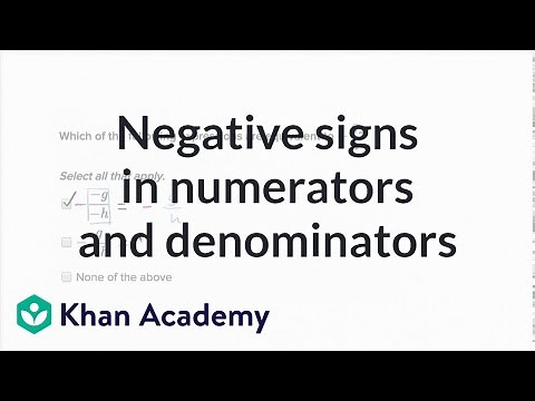 Negative signs in numerators and denominators | 7th grade | Khan Academy