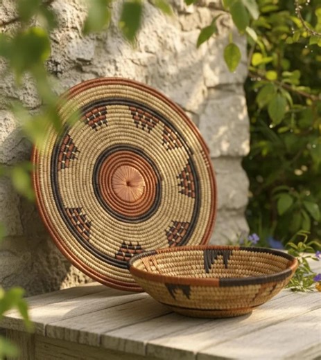 Vintage Papago Indian/native American Coiled Basket and Matching Plate - Etsy