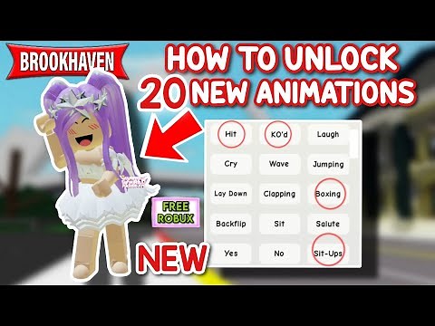 HOW TO (UNLOCK ALL 20 NEW ANIMATIONS) IN BROOKHAVEN 🏡RP *NEW UPDATE* 😯🤩