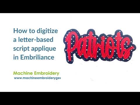 How to digitize a script appliqué with a background using Embrilliance StitchArtist and Enthusiast.