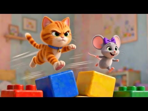 Cat and Rat Chase! Funny Kids Rhyme Adventure | Xiaohua 🐝