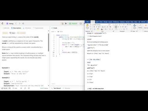 Leetcode 151| Reverse Words in a String | Medium