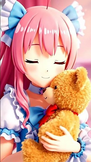 [AI ASMR] Cute Anime Girl's Kawaii Dance & Shy Whisper | Relaxing Video with Teddy Bear Healing