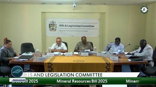 2.6K views · 35 reactions | The Mineral Resource Bill 2025 is now before the Bills and Legislation Committee for review. During deliberations, it was identified that the proposed legislation does not cover deep sea or coastal mining activities. #tavulinews #NewsAndPeople #solomonislands | Tavuli News - Solomon Islands | Facebook