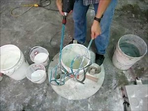 Collomix paddles for mixing GFRC concrete countertop mix