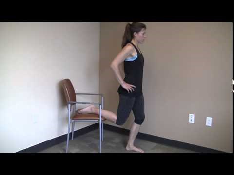 Standing Hip Flexor Stretch on Chair