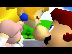 mario from super mario 64 gets kissed by princess peach then he explodes