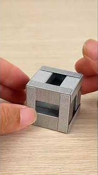How to Make a Cube Using Staple Pins!|easy trick 🧲🧊 | Smart DIY Trick #Shorts