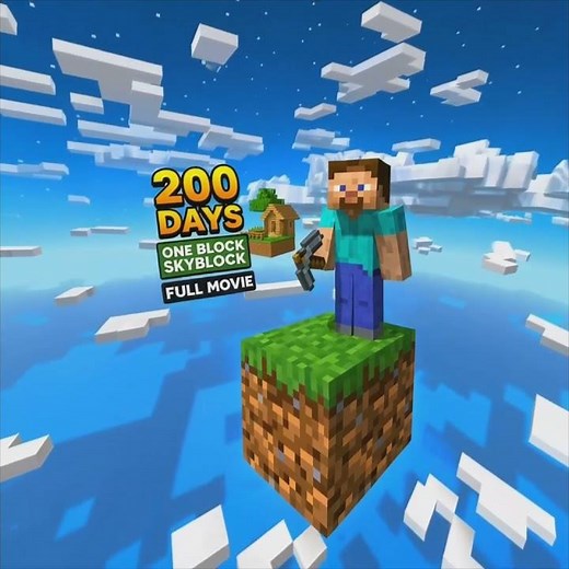 I Spent 200 Days in ONE BLOCK SKYBLOCK Minecraft! [FULL MOVIE] , ksa012389695
