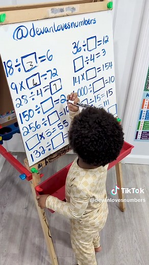 My 2year old genius is solving missing number equations 💙🙏🏽🥰🤗 #babydev #devanlovesnumbers #babygenius #2yearsold #fyp #toddlersoftiktok #kidsoftiktok #viralvideo #math #tiktokbabiesviral #viraltiktok