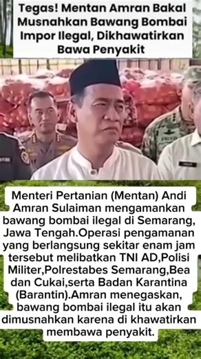Mentan Amran akan musnahkan bawang bombay #trending #viral #viralvideo #shortvideo #shorts #short