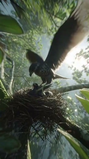 bird nest attacked by a predator bird #wildbirds