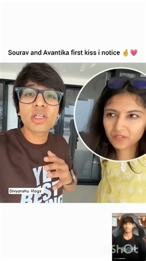 Sourav and Avantika first kiss 😮💗 #triggeredinsaan #souravjoshivlogs