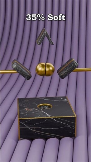 0% vs 100% Softnes TWO Golden Sphere | 3DCG Soft Physics Simulation